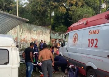 Veículo de transporte escolar bate em muro e criança fica ferida