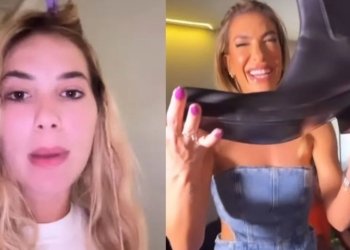 “Passando mal”, diz Virginia ao ver tamanho do pé de Léo Santana