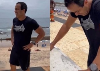 Bruno Reis faz “vistoria” em estrutura montada para os ambulantes no Carnaval