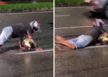 Vídeo flagra acidente de moto na Avenida Paralela; veja