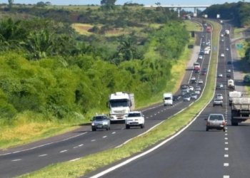 Idoso fica ferido após carro capotar na BR-324