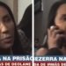 Daniele Bezerra se irrita com a imprensa na porta do presídio