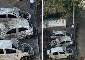 Carros pegam fogo no Rio Vermelho